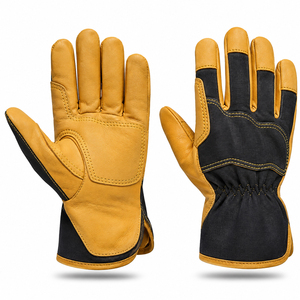 Gants de travail en cuir personnalisés OEM ODM avec renfort pour le pouce et la paume, large manchette, marque privée, fournisseur d'usine, gants canadiens - Product Image 1