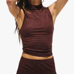 Women 2 Piece Set Sleeveless Halter Top Full Length <b>Skirt</b> Solid Color Spandex Polyester Summer Normcore Minimalist Maxi <b>Skirts</b> - Product Image 4