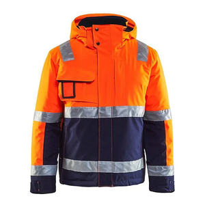 Wholesale High Visibility Class 2 Winter Safety Jacket for Road Workers Polyester Material Water Resistant Unisex Design - Product Image 1