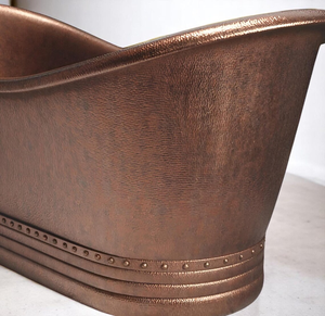 Freestanding Oval Copper Bathtub Industrial Style Durable <b>Metal</b> Soaking <b>Tub</b> for Adults BATHING - Product Image 6