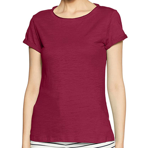 T-shirt pour femmes à col rond en coton, tendance, pour le fitness, vente chaude - Product Image 4