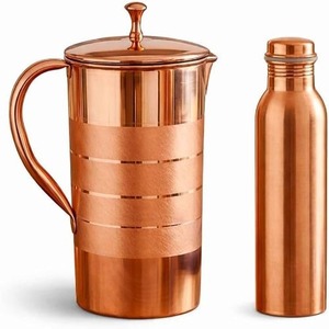 Handcrafted Copper Jug and Tumbler Set | Wholesale Copper <b>Drinkware</b> - Product Image 1