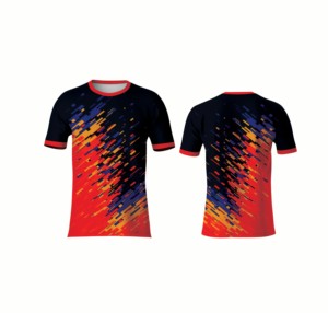 T-shirt à manches courtes en jersey imprimé numériquement, motif abstrait minimaliste aux éclaboussures de couleur, coupe droite, style artistique moderne pour les tendances actuelles - Product Image 1