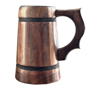 Mug à bière ou à café en bois écologique de haute qualité, style japonais, fait main, en bois naturel - Product Image 5