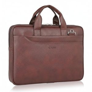 Maletín Ejecutivo de Cuero Genuino Exim para Hombre, Diseño Clásico con Solapa, Gran Capacidad, Resistente, Color Marrón - Product Image 1