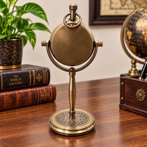 Horloge de bureau vintage en laiton, horloge de table nautique antique steampunk, horloge décorative maritime, horloge classique rétro pour bureau, salle d'étude, bibliothèque - Product Image 4