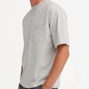 T-shirt à manches courtes avec poche, t-shirts d'été pour hommes, t-shirts en coton pur pour hommes, t-shirt en jersey biologique pour hommes, t-shirt à col rond pour hommes - Product Image 6