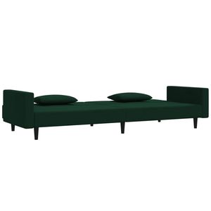 Canapé-lit 2 places en velours vert foncé 100% polyester Matériel bois et plastique - Product Image 4