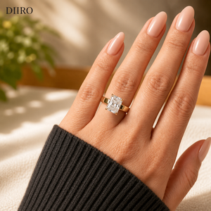 Radiant Cut Moissanite Engagement <b>Ring</b> 18K <b>Gold</b> Plated Classic Women's Geometric Wedding Solitaire Band <b>RIng</b> - Product Image 2