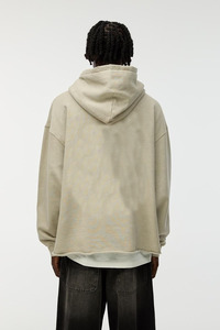 French Terry Oversized Distressed Breathable Heavyweight Custom Logo Blank Drop Shoulder Raw Hem 100% Cotton Hoodies Men - Product Image 4