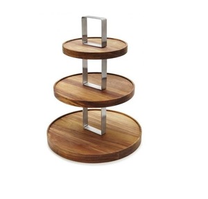 Decorative Wooden Pedestal <b>Cake</b> <b>Stand</b> Perfect For Serving Desserts Pastries And Cupcakes - Product Image 4