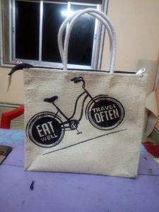 Sacs à provisions en toile fourre-tout écologiques personnalisés de luxe Sacs à main réutilisables en toile de jute avec logo pour cadeaux promotionnels - Product Image 5