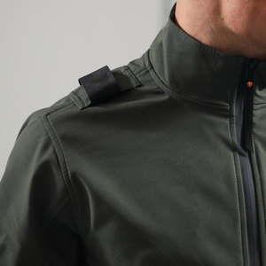 Chaqueta Softshell Verde Oliva para Hombre, Cuello Alto, Cierre de Cremallera, Resistente al Viento, Informal, para Otoño, Corte Regular, Exterior de Poliéster - Product Image 3
