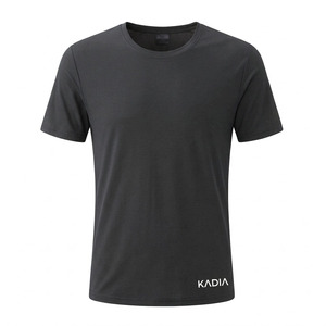 T-shirt à manches courtes pour homme KADIA, noir, séchage rapide, coupe classique, col rond, tricoté en polyester, vêtement décontracté - Product Image 4