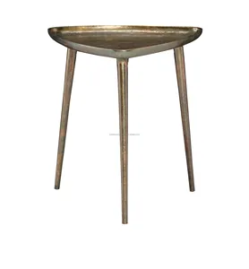 Luxury Modern Gold Metal Coffee <b>Table</b> with Wood Top Polished Metal Living Room Decor <b>Table</b> Zahid Exports - Product Image 2