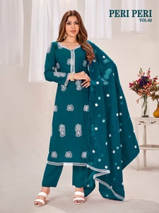 ชุดสูท salwar พร้อมงานปักกางเกงดีไซน์สวยแฟชั่นดีไซน์หรูหราผู้จัดจำหน่ายอินเดีย - Product Image 5