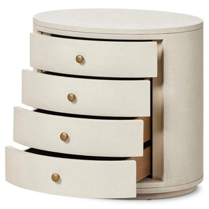 Almira Modern Nightstand Made Of Mahogany Wood High Quality With <b>White</b> Color For Indoor Use - Product Image 3
