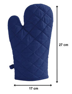 Customized Dot Waterproof Diamond Quilted Baking Short Wrap Gloves Thickened Microwave Oven Kitchen Insulated Two Finger Cotton - Product Image 3