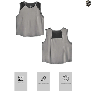 Débardeur court personnalisé pour femme, color block, sans manches, gilet de sport, haut décontracté de fitness – Fabricant - Product Image 3