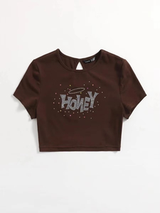 Custom Women Cropped T Shirts Summer 100% Cotton Breathable Quick Dry High Quality Custom Logo Loose Fit Short Sleeve Wholesale - Product Image 3