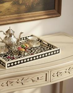 Plateau Feng Shui de Luxe Fait Main Écologique avec Incrustations en Os – Design Décoratif Élégant, Qualité Supérieure pour la Maison et la Cuisine (Idéal pour Servir) - Product Image 2