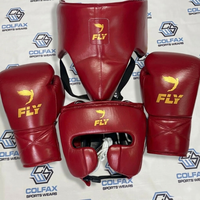 Ensemble de sparring de boxe sur mesure OEM, gants en cuir de vache véritable, couleur et logo personnalisés, équipement d'entraînement professionnel de haute qualité