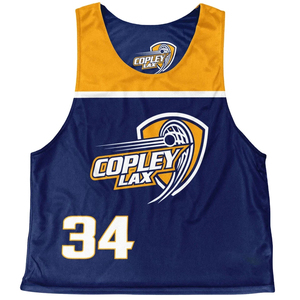 Copley Lax Camisetas de Lacrosse Personalizadas, Reversibles, Blancas, Azul Marino y Doradas, Sublimadas, Transpirables, 100% Poliéster, para Adultos - Product Image 3