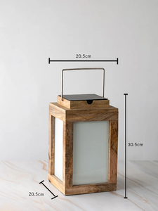 โคมไฟไม้ทรงสี่เหลี่ยมคลาสสิกเป็นมิตรกับสิ่งแวดล้อม สำหรับงานแต่งงาน บ้าน โรงแรม คริสต์มาส และเทศกาลต่างๆ ใช้กับเทียนทรงเสา - Product Image 4