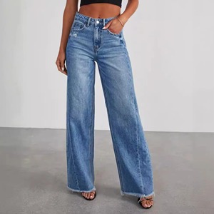 Premium Women Denim Jeans with Eco-Friendly <b>Waterproof</b> Design Drop-Crotch Fit Versatile Streetwear Style - Product Image 4