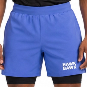 Men Double <b>Layer</b> Sports Shorts Premium Running Gym Training Fitness Shorts Quick Dry Breathable Fabric Shorts For Men - Product Image 5