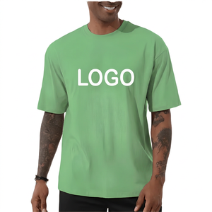 เสื้อยืดคอกลมแขนสั้นสีเขียวสำหรับผู้ชาย พิมพ์ลายโลโก้สีขาว ทรงปกติ ผ้าเจอร์ซีย์คอตตอน ระบายอากาศได้ดี สไตล์สตรีทแวร์/ลำลอง - Product Image 2