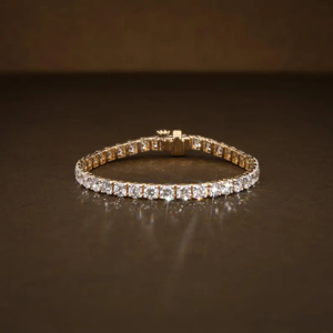 Pulsera de tenis de lujo con 30 diamantes redondos brillantes cultivados en laboratorio para mujer, certificada por IGI, oro de 14K, elegante para bodas y fiestas - Product Image 6