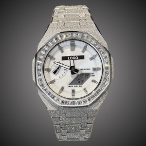 Reloj de Lujo Personalizable para Hombre, Estilo Hip-Hop, con Correa de Acero, Esfera de 41 mm, Diamantes Moissanite VVS Mixtos, Movimiento de Cuarzo - Product Image 1
