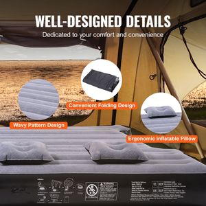"5.5-5.8ft Full Size Short Truck Bed <b>Inflatable</b> Air Mattress W/12V Pump & 2 Pillows for Camping" - Product Image 5