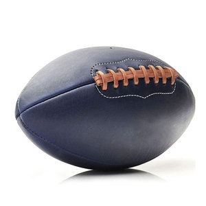 Wholesale Custom Football <b>Rugby</b> <b>Balls</b> Print Blue Leather <b>Rugby</b> <b>Ball</b> With Brown Laces Durable Team Sports Equipment <b>Size</b> 3 <b>4</b> 5 - Product Image 4