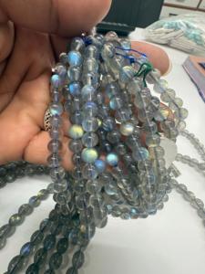 Perles rondes en labradorite naturelle arc-en-ciel de haute qualité, 7 mm, pour la fabrication de bracelets et de colliers - Product Image 1