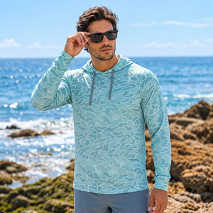 Camiseta de pesca de poliéster sublimable personalizada, sudadera con capucha de alto rendimiento para pesca, camiseta con capucha para equipos de pesca - Product Image 1