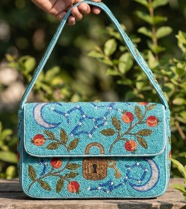 Trending Handmade <b>Seed</b> Beaded <b>Storage</b> Bag Ocean Life Pattern Shoulder Bag Premium Women's Purse Evening Wedding Fashion Handbag - Product Image 6