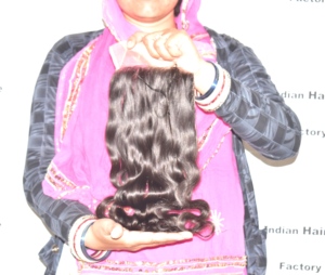 Extensions de cheveux humains pour femmes indiennes, ondulation naturelle 7*7, cuticules alignées, double tirage à la machine, pour tissage et tressage - Product Image 2