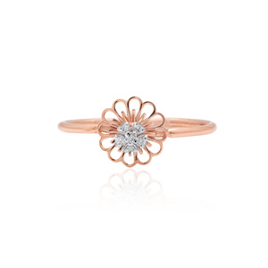 Anillo de diamantes naturales de 0.03 quilates de primera calidad, corte brillante redondo, color HI, claridad VS SI, oro rosa, joyería fina para compromiso y boda. - Product Image 2