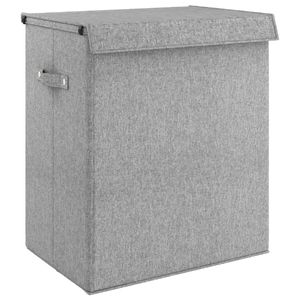 Panier à linge pliable en tissu imitation lin gris 20,1x13,6x23,2 pouces - Product Image 2