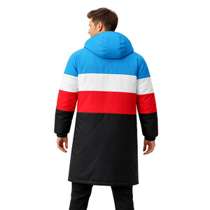 OEM Service Swim <b>Parka</b> <b>Jacket</b> with Full Zip, Color Block Design, <b>Waterproof</b> Fabric and Warm Fleece Interior for Swimming Teams - Product Image 5