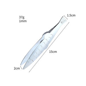 Pince à désosser en acier inoxydable doré haut de gamme en forme de poisson, directement de l'usine, pour cuisine et barbecue, vente en gros - Product Image 5