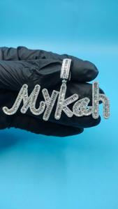 Colgante de Letra Personalizada para Hombre, con Nombre, Número o Logotipo, de Plata de Ley 925, con Diamantes de Corte Esmeralda, Estilo Hip Hop, para Fiesta - Product Image 3