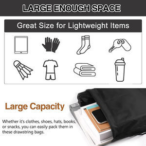 กระเป๋าเป้สะพายหลังกีฬาคุณภาพสูงพร้อมระบบสะพายแบบเชือกผูก ผลิตจากโพลีเอสเตอร์ พิมพ์โลโก้ได้ตามต้องการ เหมาะสำหรับใช้เป็นของแจก - Product Image 4