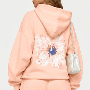 Custom Women Hoodie Shorts <b>Set</b> Polyester Cotton Casual Streetwear Screen Printing Personalized OEM <b>Lounge</b> Matching <b>Two</b> <b>Piece</b> <b>Set</b> - Product Image 3