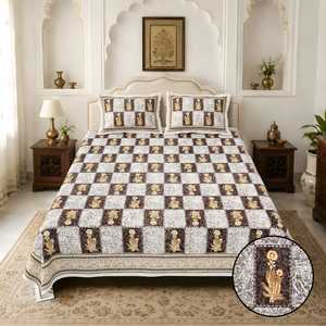 Parure de lit/chemise de lit Amrita en coton 100% imprimé à la main, 200 fils, anti-acariens, toutes saisons, style bohème indien, qualité supérieure - Product Image 2