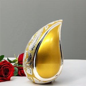 Urna de cremación de latón de alta calidad con diseño de lágrima artesanal hecho a mano de estilo moderno para cenizas conmemorativas para adultos, urnas decorativas funerarias - Product Image 1