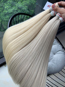 Extensions de cheveux naturels vierges Remy du Vietnam 100 % résistantes à la chute, style lisse, double épaisseur, en vrac, douces et brillantes - Product Image 3