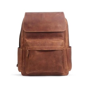 Mochila de Cuero Genuino Estilo Vintage, Unisex, con Correa de Hombro, Cierre de Solapa, Multifuncional, Capacidad de 36-56 Litros - Product Image 1